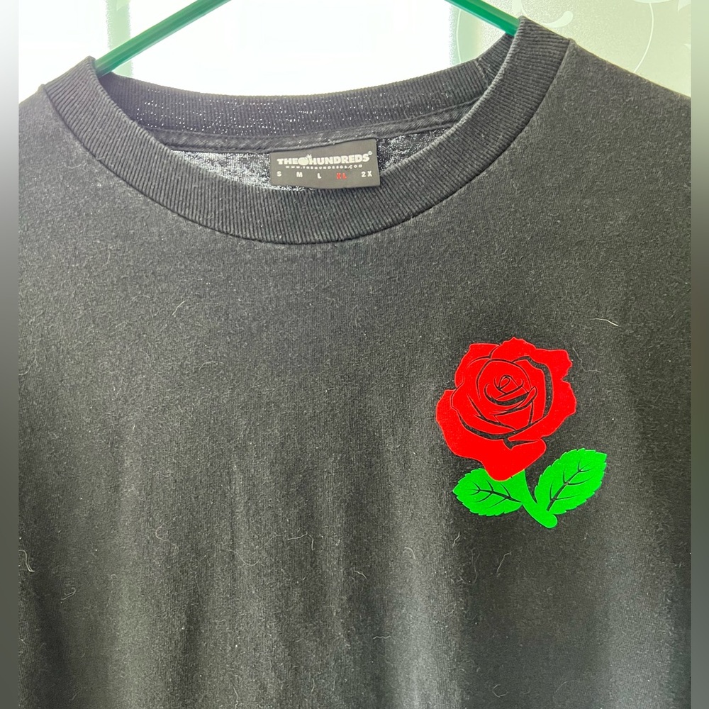 The Hundreds XL men’s black long sleeve spell out rose graphic T shirt. - Picture 2 of 6